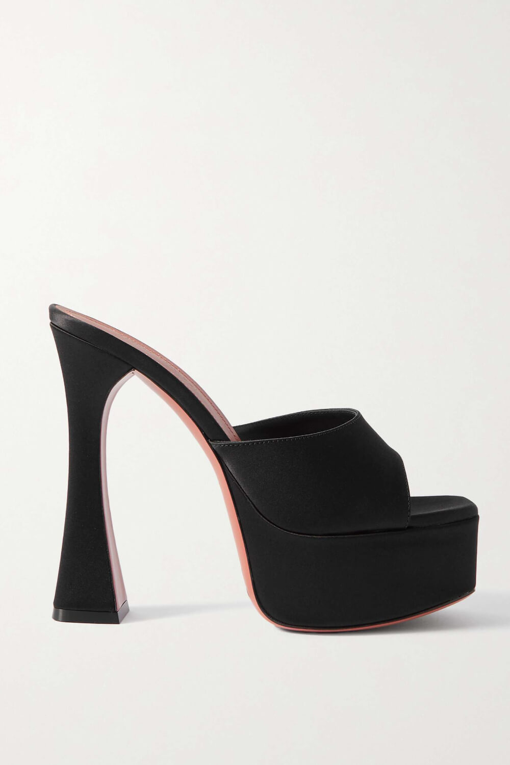Satin Open Toe Platform Mule Sandals