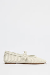 Braided Mary Jane Buckled Ballet Flats