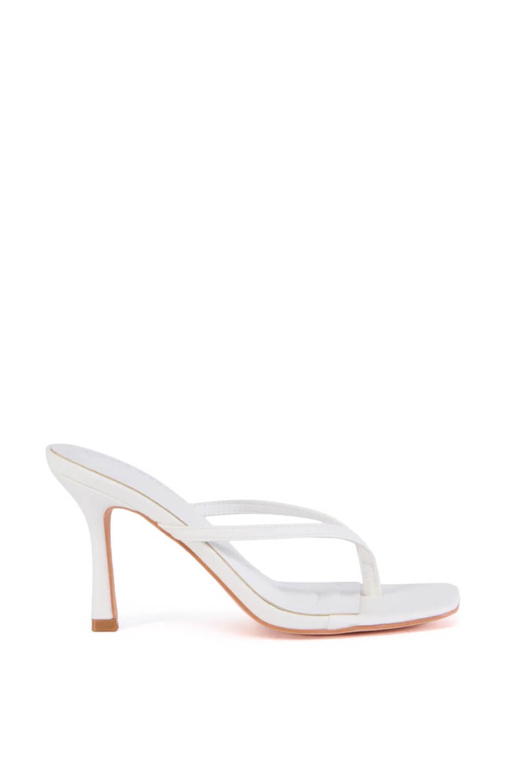 Open Square Thong Toe Stiletto Heeled Mule Sandal