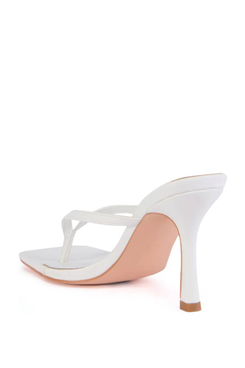 Open Square Thong Toe Stiletto Heeled Mule Sandal