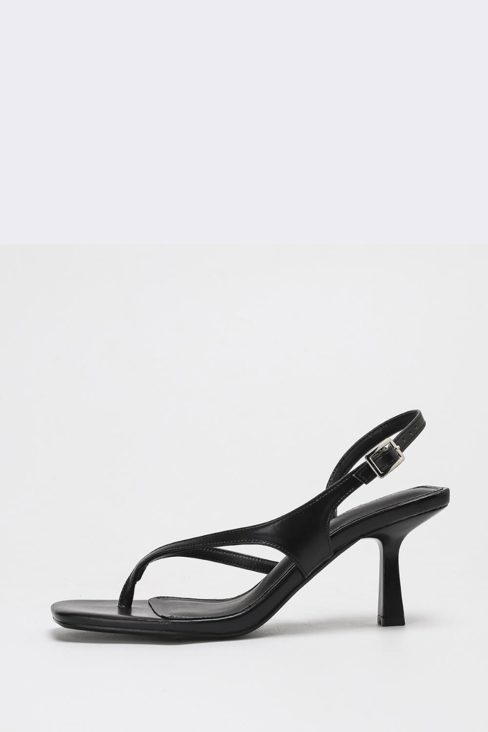 Strappy Thong Open Square Kitten Heel