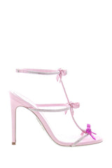 Crystal Ribbons-Detail Embellished Stiletto Heeled Sandals