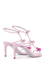 Crystal Ribbons-Detail Embellished Stiletto Heeled Sandals