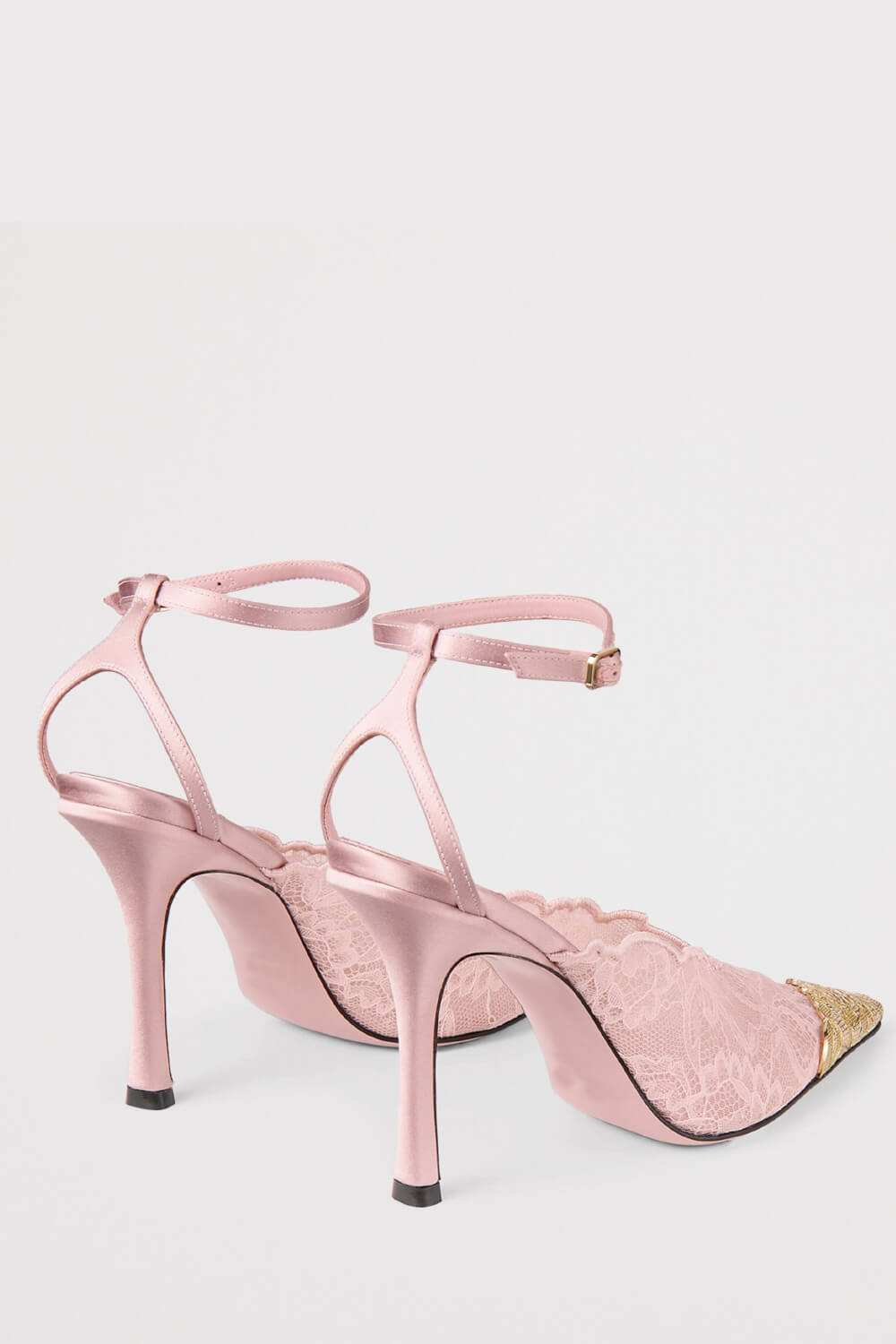 Lace Pointed Toe Stiletto Heeled Pumps
