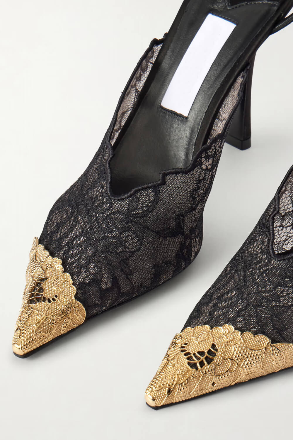 Lace Pointed Toe Stiletto Heeled Pumps
