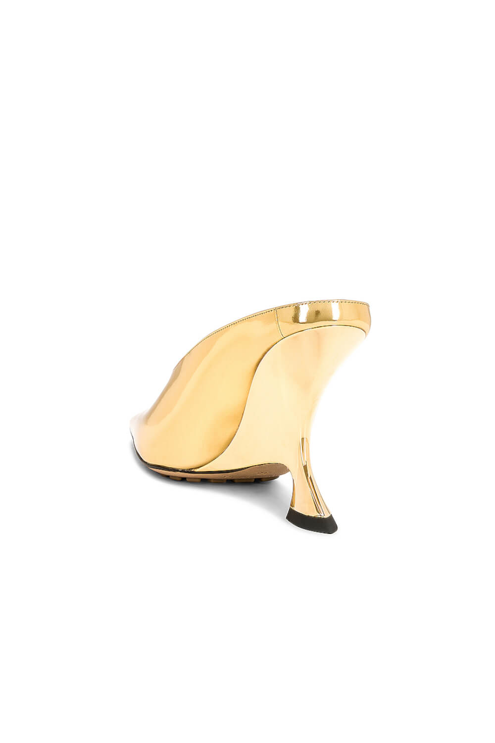 Metallic Faux Leather Pointed Toe Wedged Heels Mules