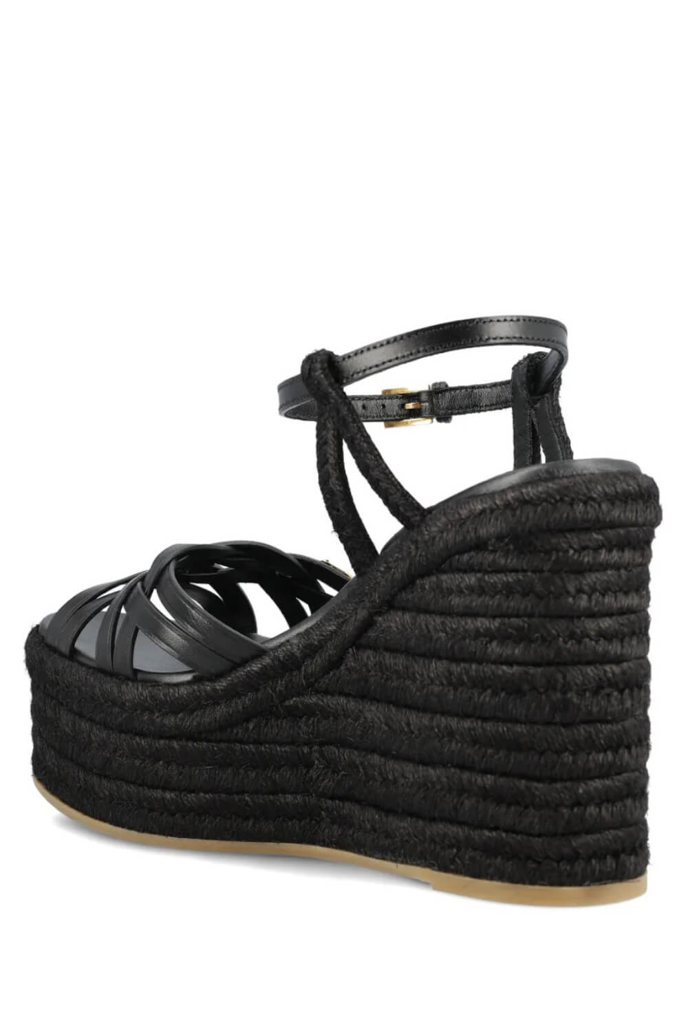 Leather Platform Espadrille Open Toe Wedge Sandals